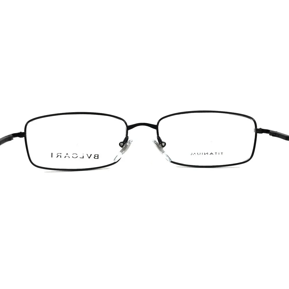 Bvlgari Eyeglasses Frames 191-T 411 Titanium Black Rectangle Full Rim 53-17-135